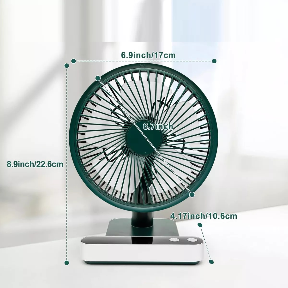 Ventilador De Escritorio Portátil Con 5 Aspas De Plástico.