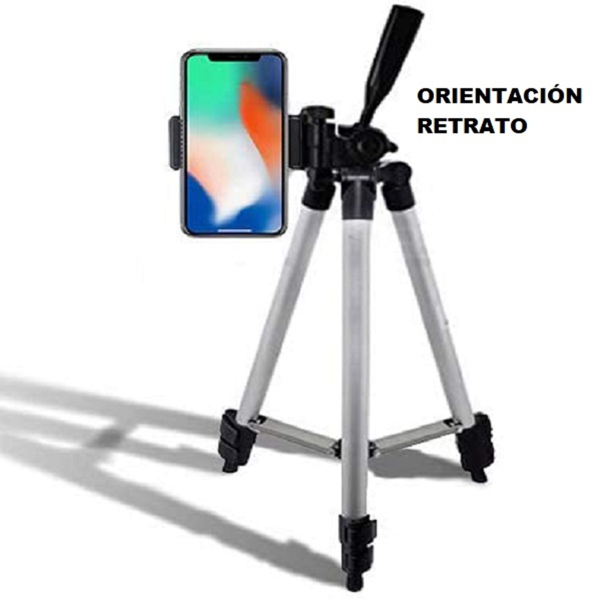 Tripié Cámara Y Celular 1.20 Cm Aluminio Funda Adaptador Cel.