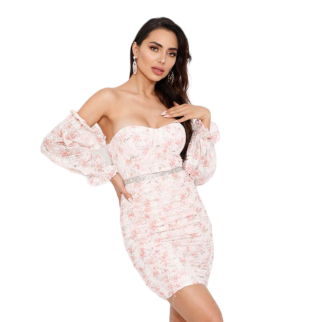 Vestido de flores dama LC DESIGNS COLLECTION.