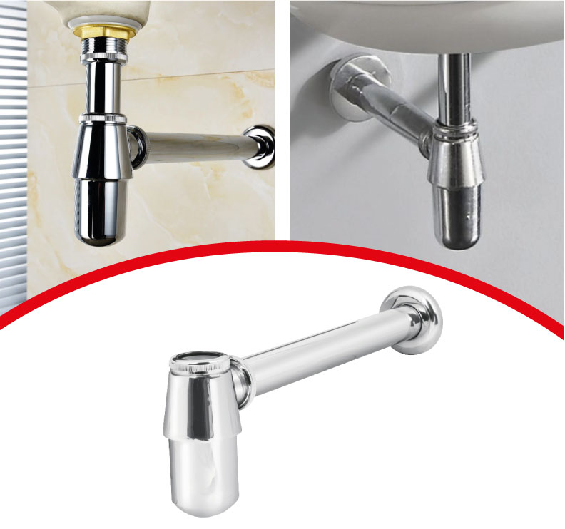 Cespol para lavabo EJEX de metal acabado cromo brillante