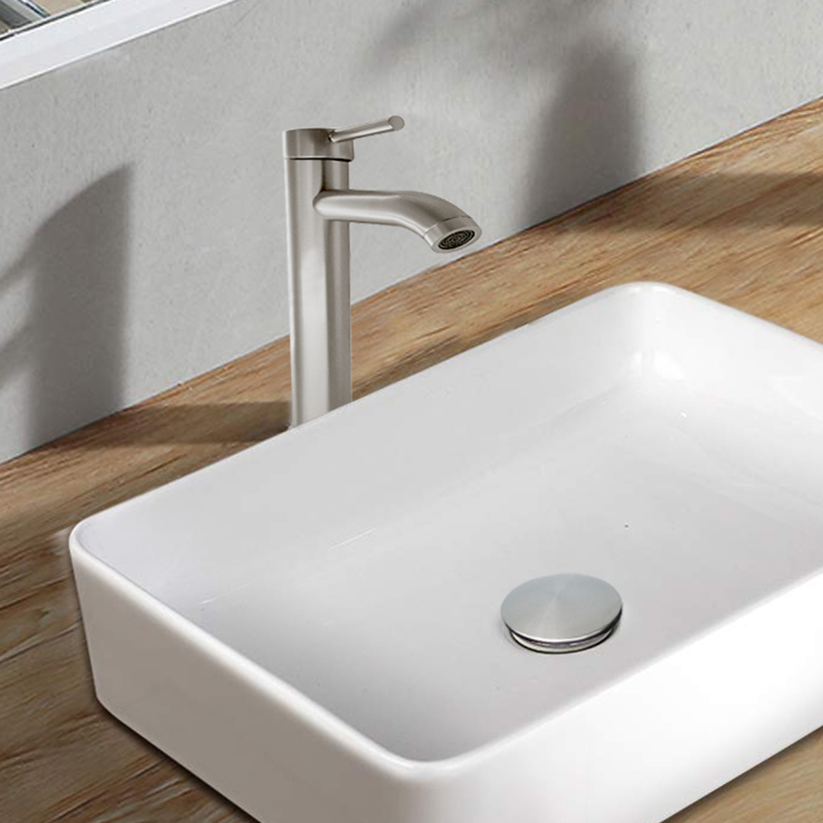 Lavabo de Cerámica Blanco cuadrado de sobreponer