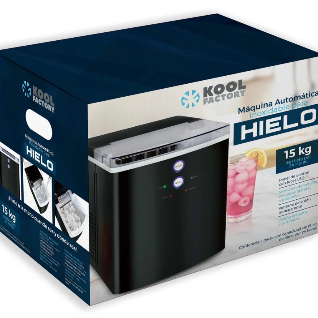 Máquina para hacer Hielo Kool Factory Portátil 15 kgs 8-15 mins.
