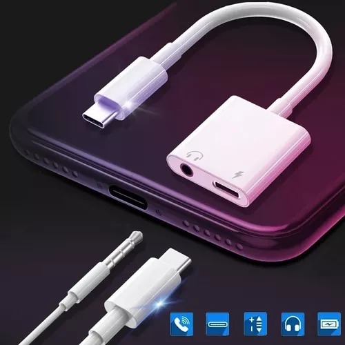 Adaptador Para Tipo C A Jack Aux 3.5mm Para Audio Y Carga.