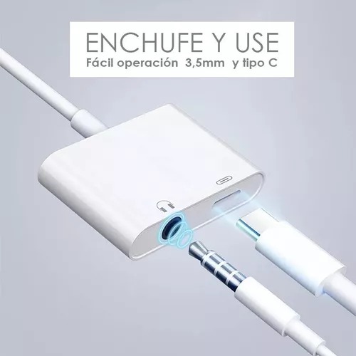 Adaptador Para Tipo C A Jack Aux 3.5mm Para Audio Y Carga.