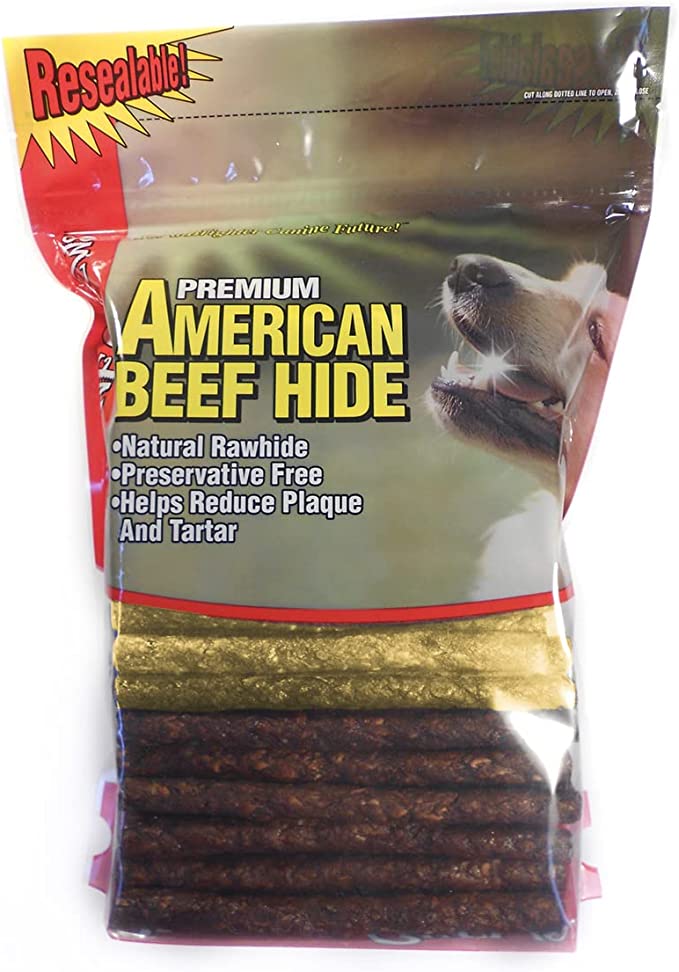 Canine Chews Premios para Perro Palitos De Carnaza 100% Res 100 Piezas (Sabor Pollo y Carne).