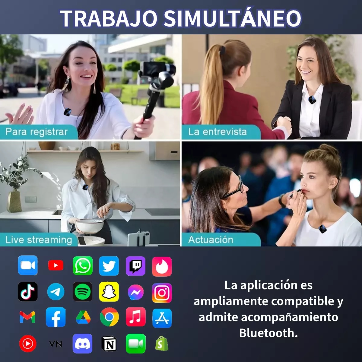 Micrófono Lavalier Solapa Inalámbrico Para Celular Pc Gamer.
