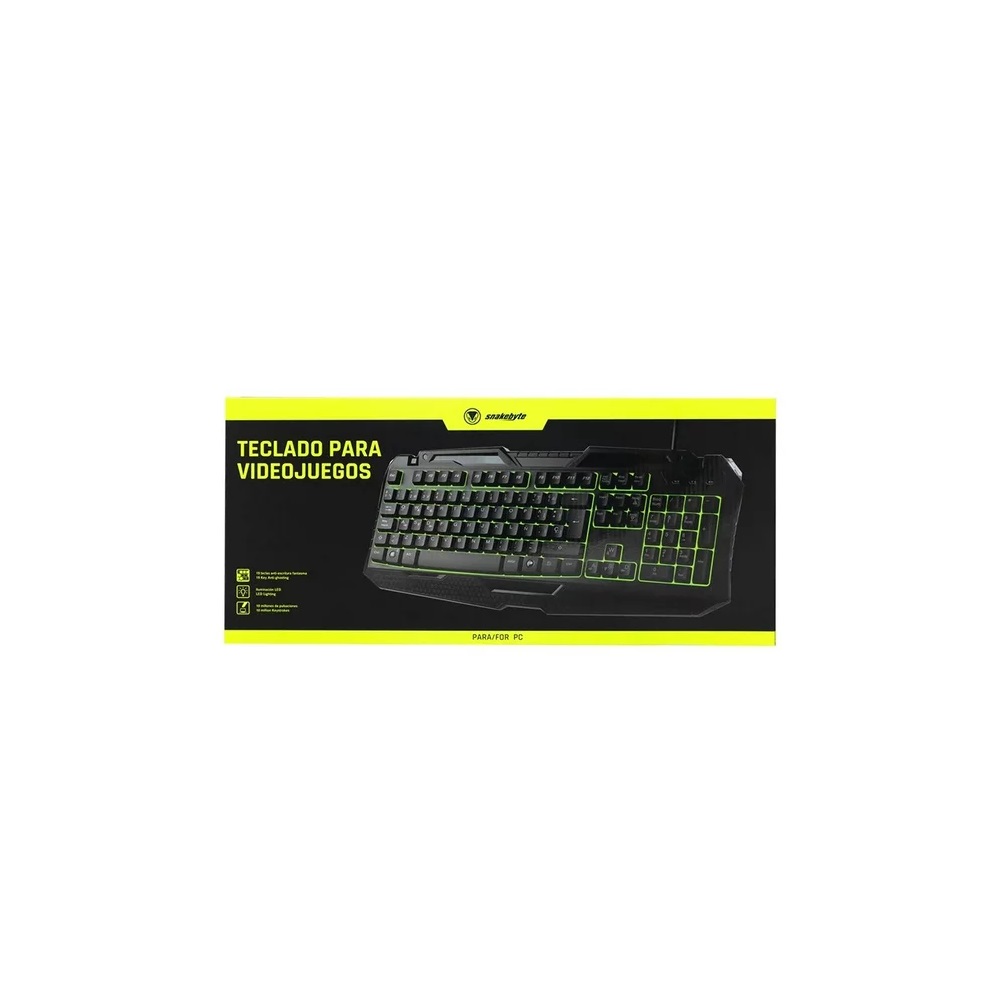 Teclado Pc Qwerty Gamer Snakebyte Retroiluminado Español Usb Led Color Negro .