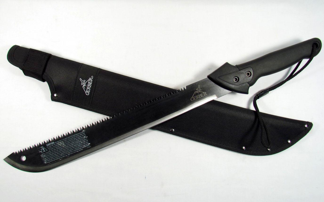 G0758 Gerber Gator Machete Sierra En Espina Y Funda.