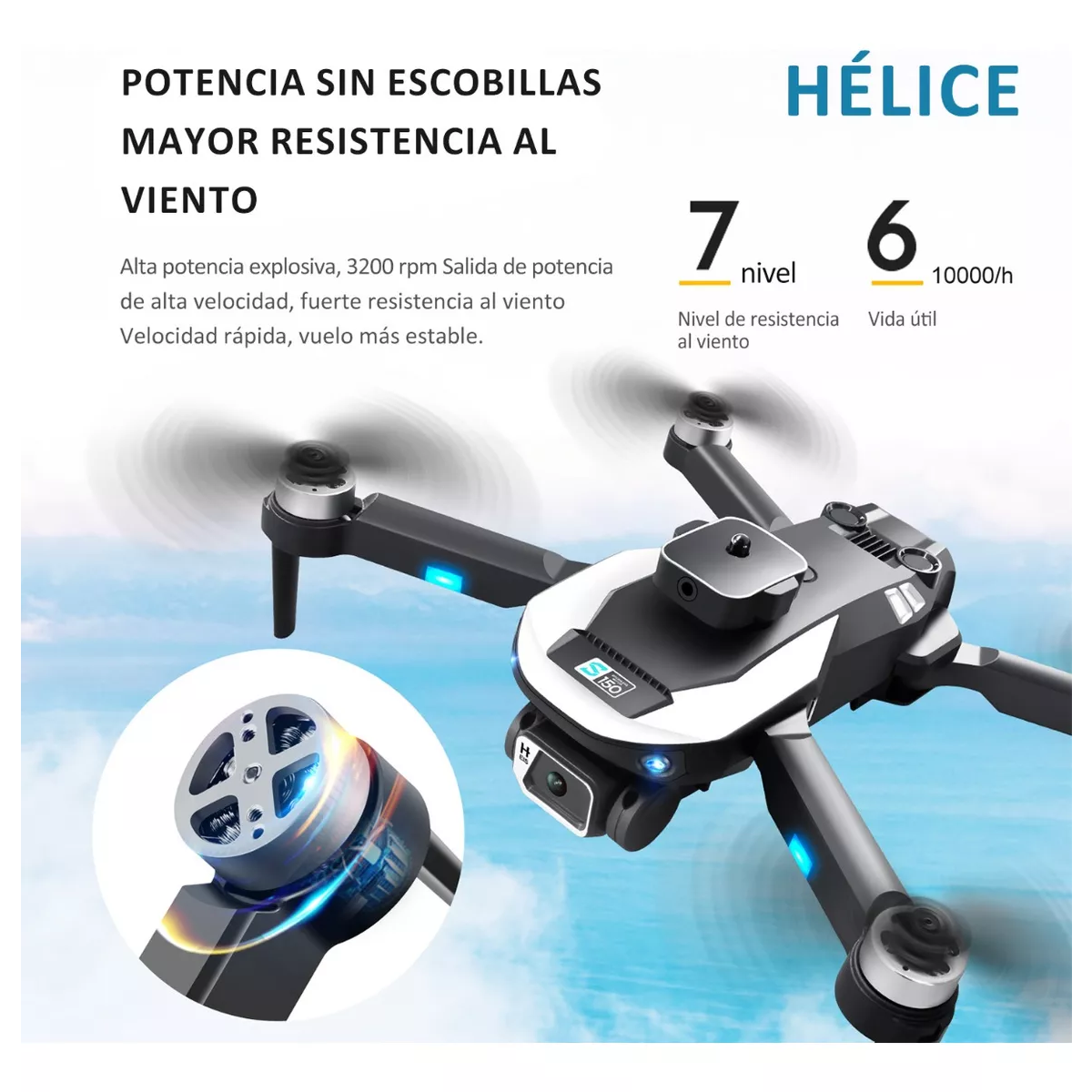 Drone Con Par Cámara 4k Quadcopter +3 Batería Control Remoto.