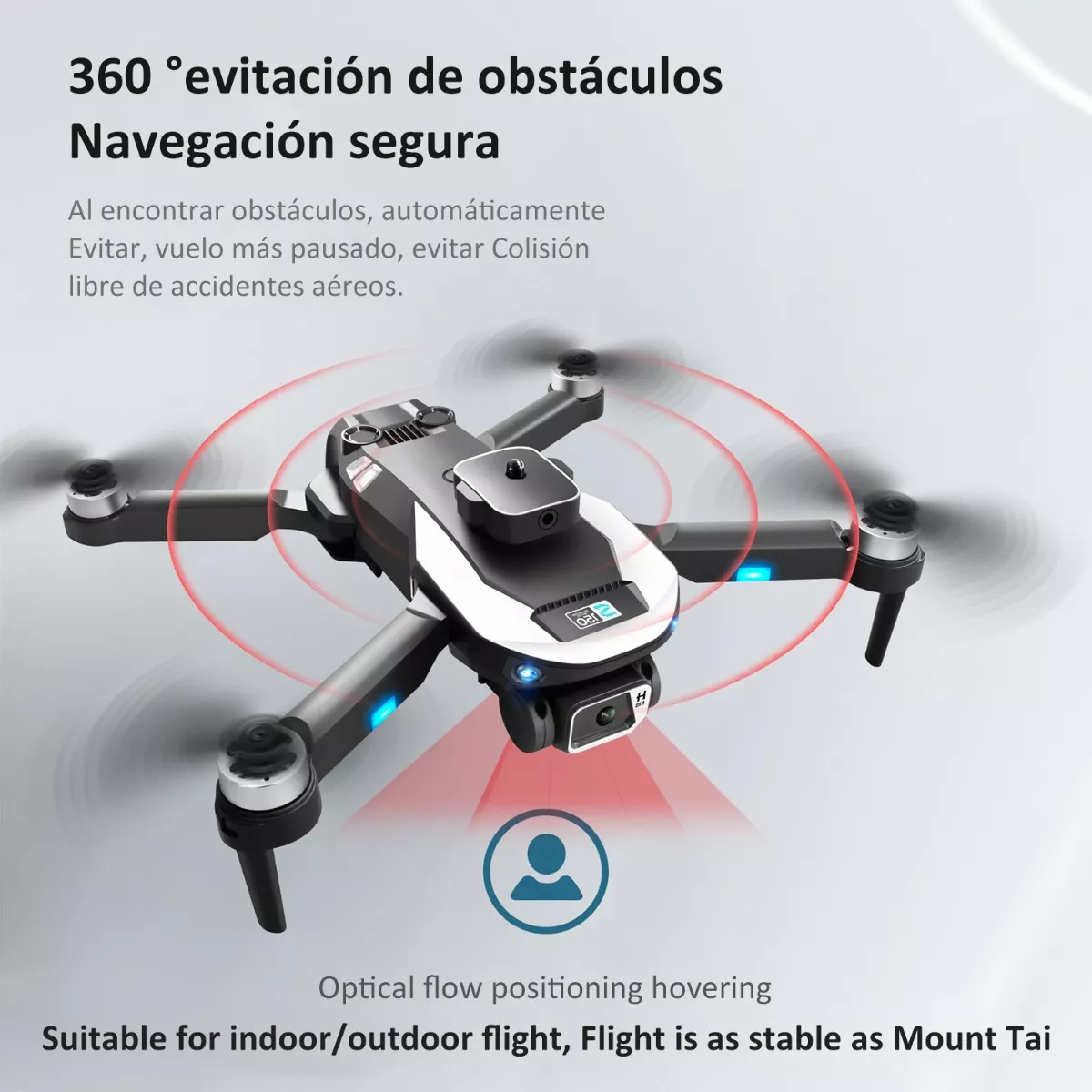 Drone Con Par Cámara 4k Quadcopter +3 Batería Control Remoto.
