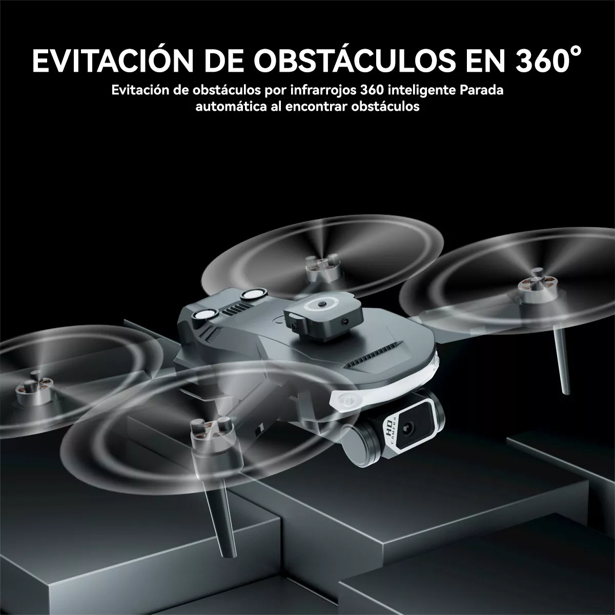 Drone 8k, 2.4g Drone Wifi Plegable Cámara Doble 3 Baterías.
