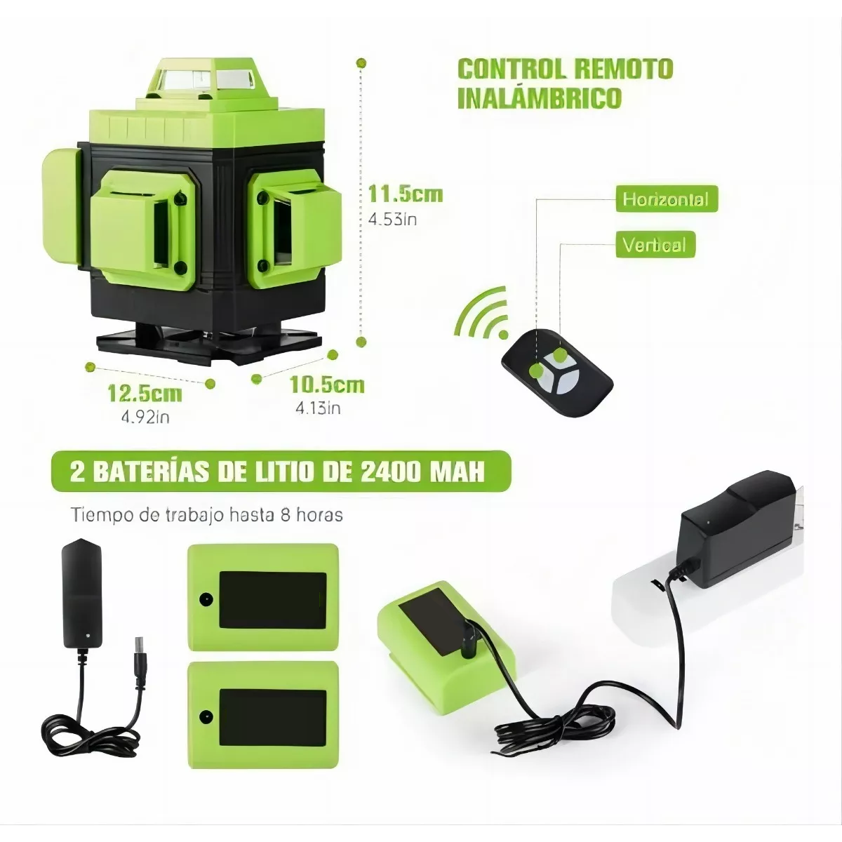 Niveles Láser 3° Autonivelante 4d Con 2 Baterías 16 Líneas .