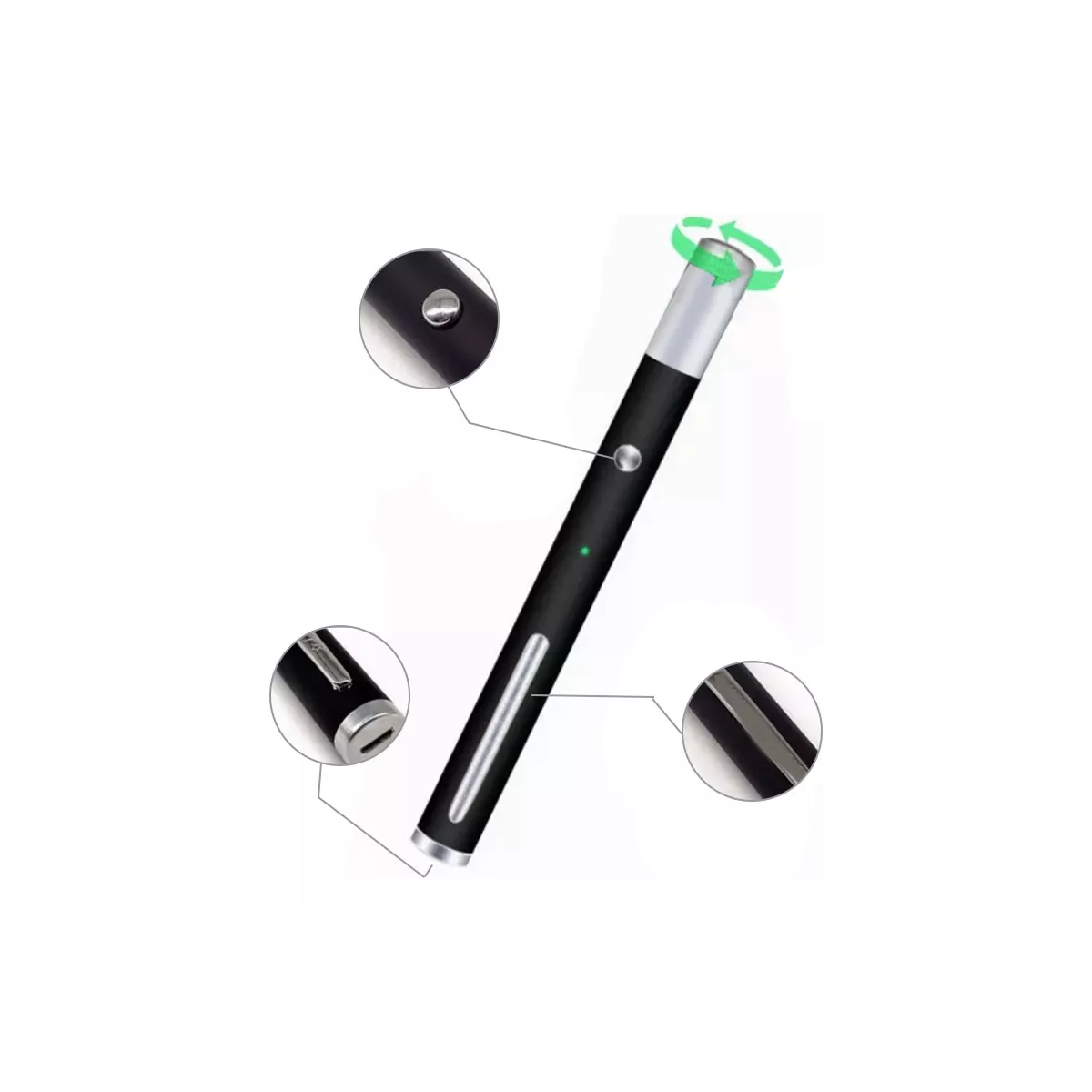 Láser Verde Puntero Usb Recargable Apuntador Laser 20km.
