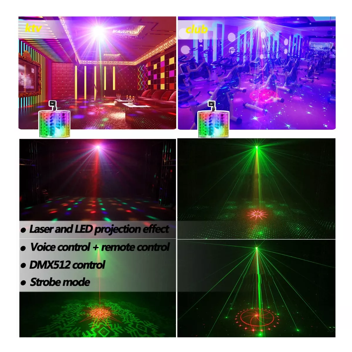Luces De Escenario Controladas Por Sonido Con Control Remoto.