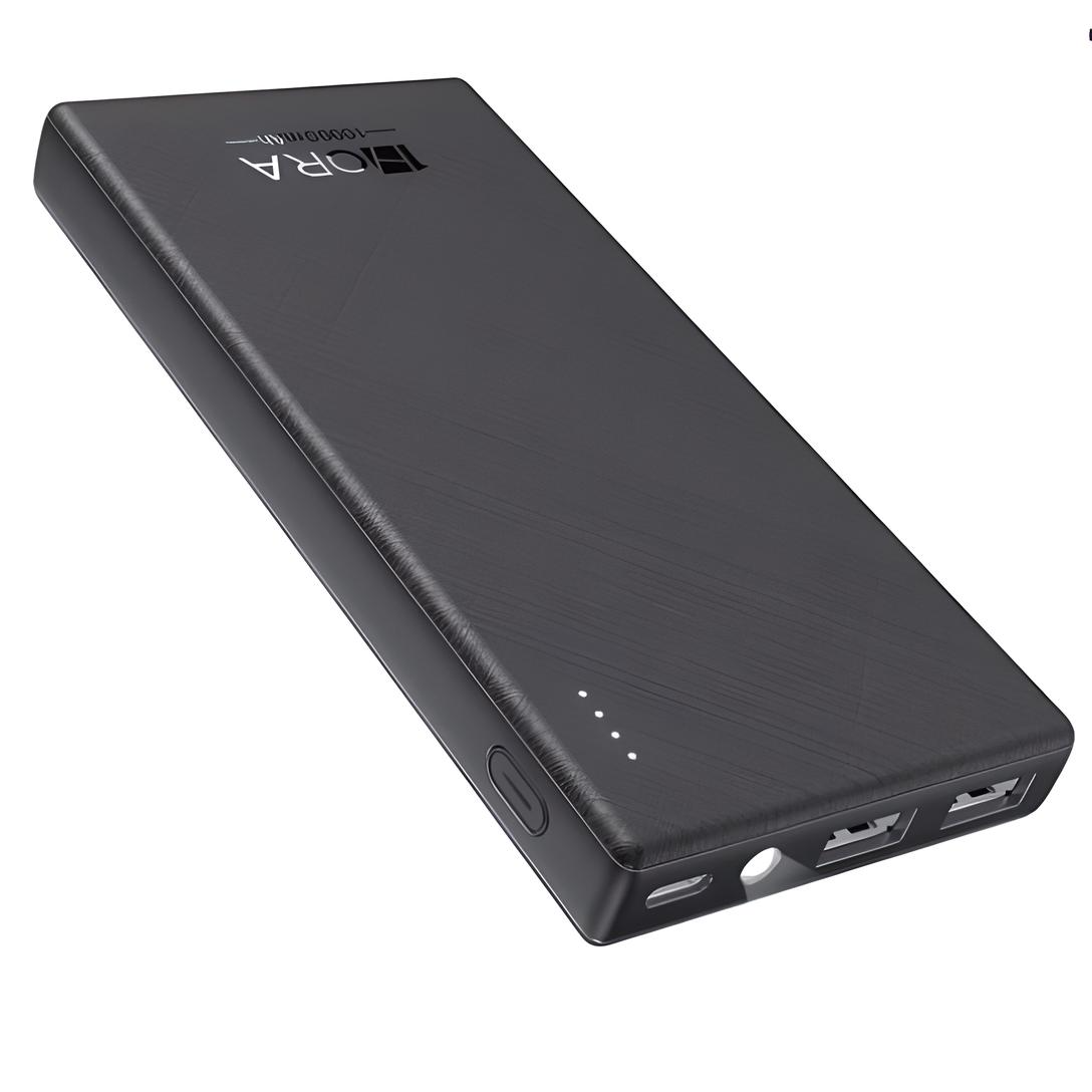 Power Bank Batería Portátil 10000mah Bateria 1hora Gar263 Power Bank Con Indicador De Luz Y Tipo C Baterias Portatiles Celulares Con 2 Usb Salidas Y 1 Entrada Tipo C Negro