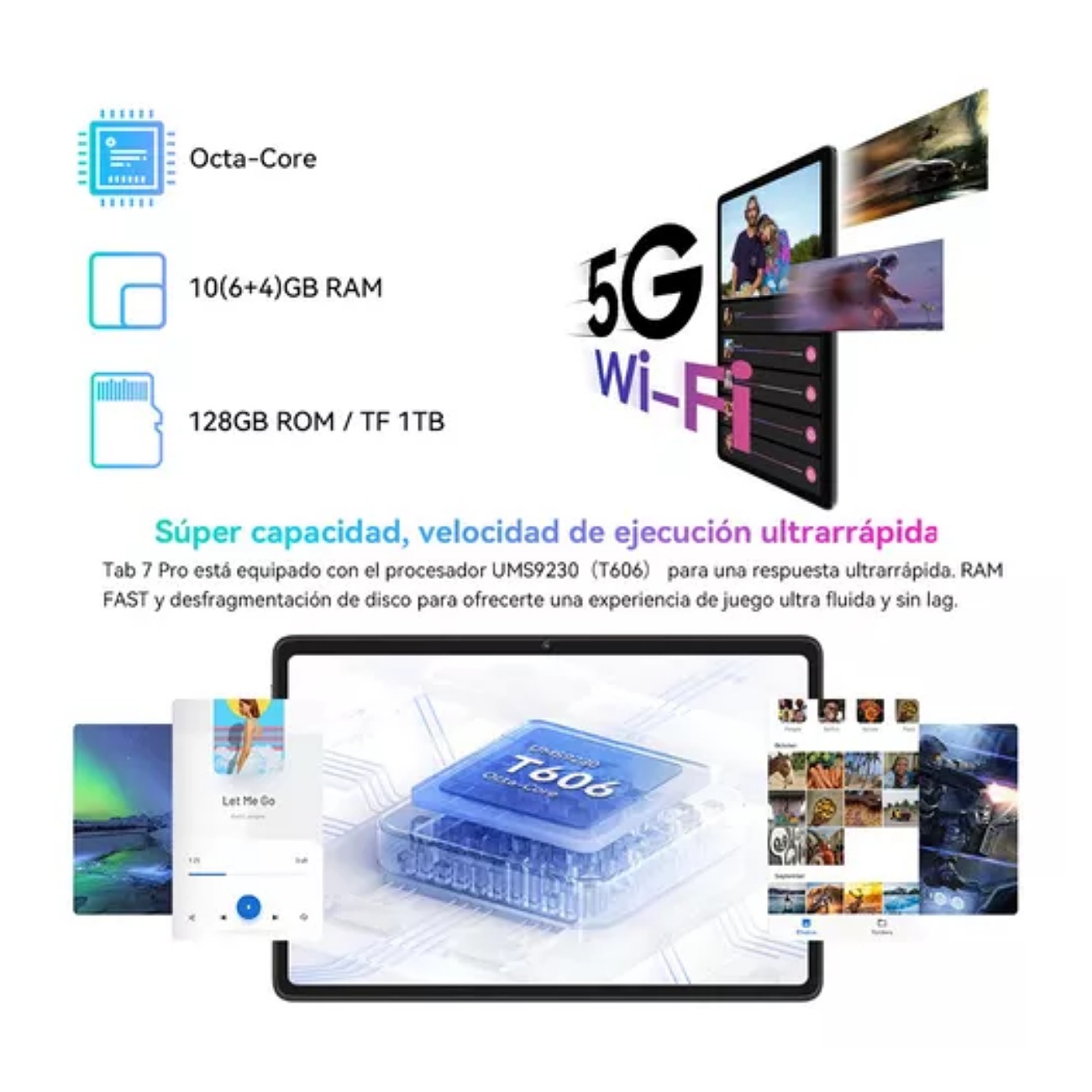 Tablet Blackview Tab7 Pro 10.1 Pulgada 10GB Ram 128GB Rom 6580mAh Android 12 Auriculares 3.5mm 5G Wifi Tableta