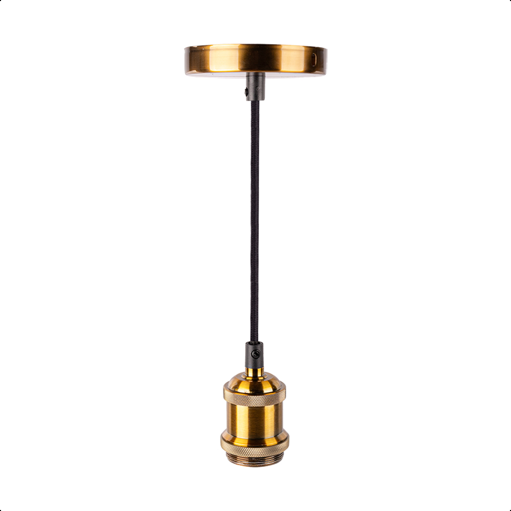 ICON Base Socket para Foco E27 Edición Vintage Color Cobre Dorado Cable de 1.5 metros Ajustable
