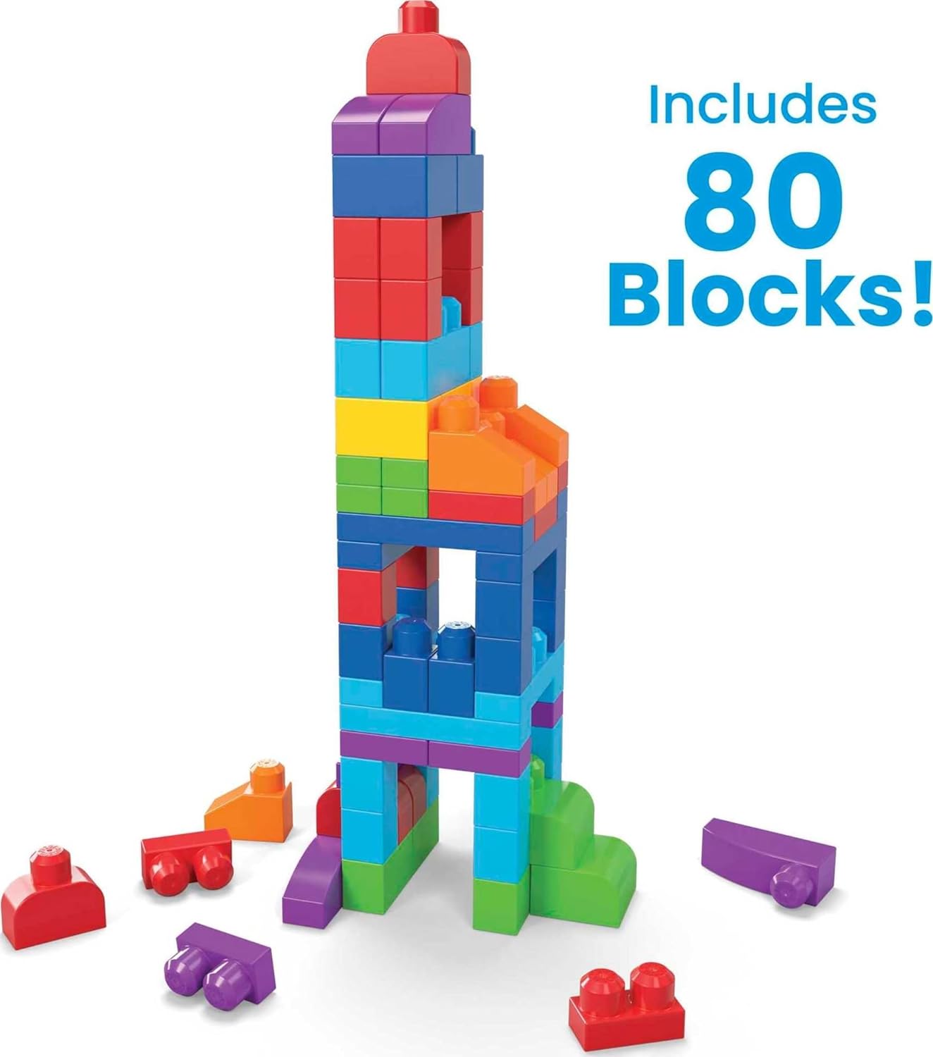 Mega Bloks Bolsa De Construcción Deluxe 80 Piezas Azul.
