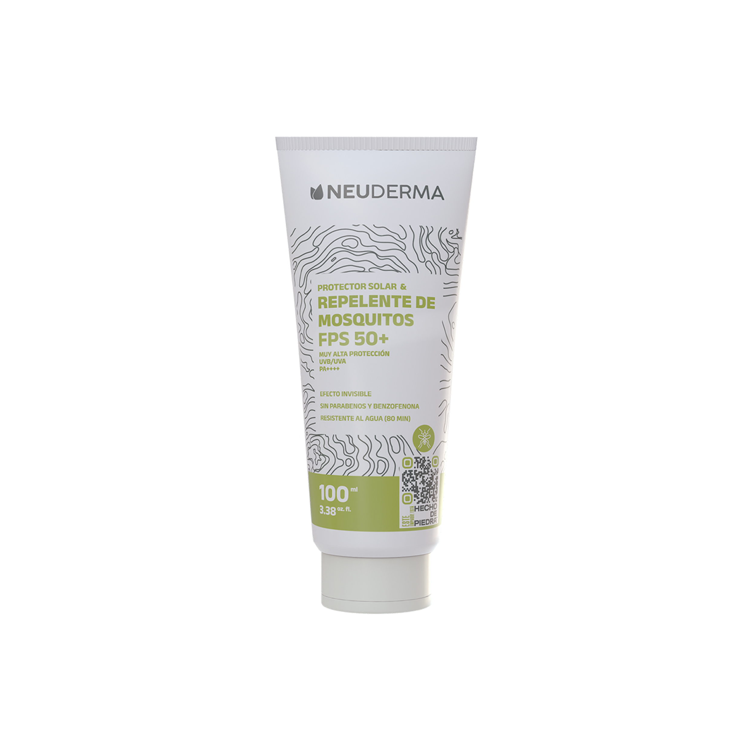 Protector Solar & Repelente de Mosquitos FPS 50+ 100ml, Muy Alta Proteccion