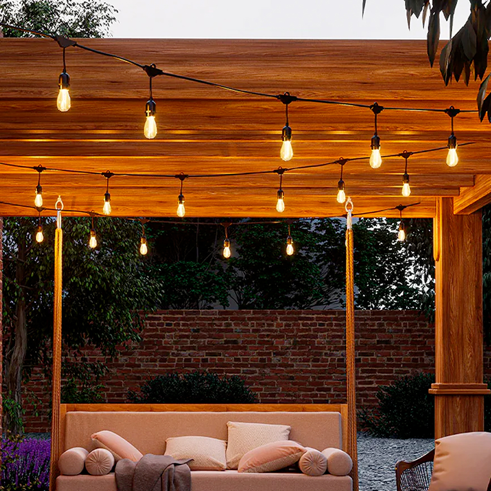 ICON Guirnalda Vintage Luces Para Exterior 15 Focos 14.6 Metros.