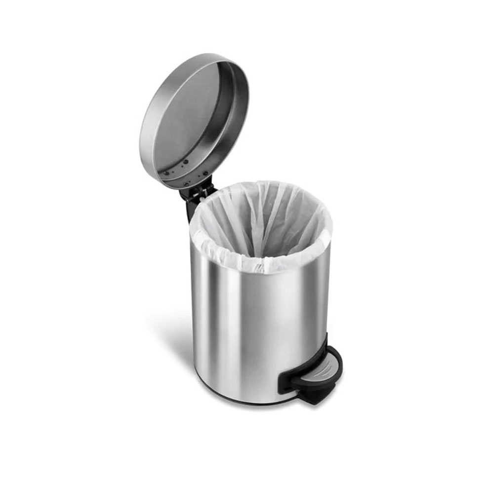 Bote de Basura con Pedal Chico 5 L, Acero Inoxidable. Plata. Elegante