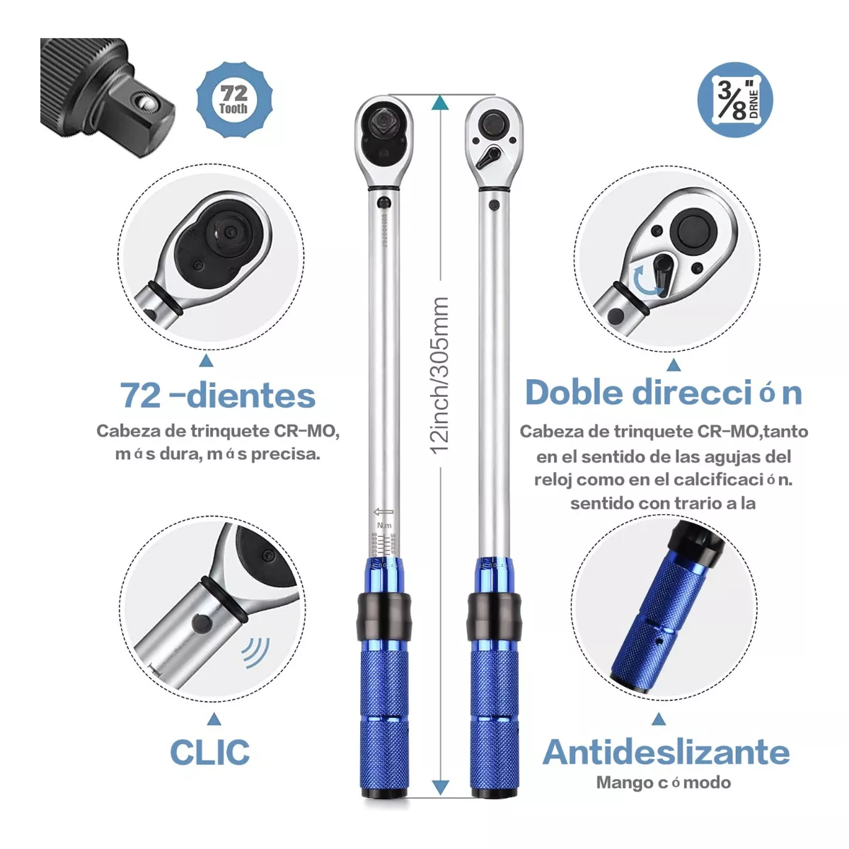 Llave Dinamométrica 3/8 Llave De Torque.