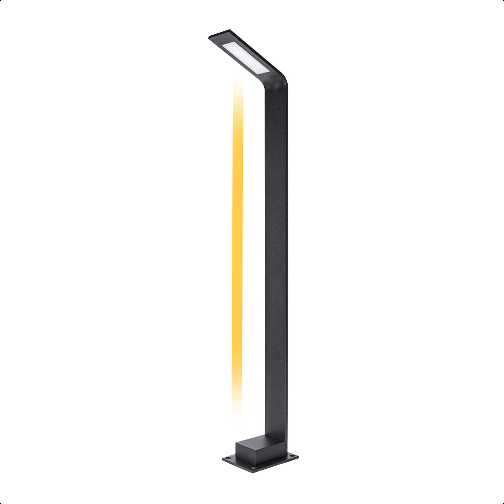 ICON Lampara de Jardín para caminos Tipo Bolardo Slim 4W Luz Cálida 3000K IP65 80 CM