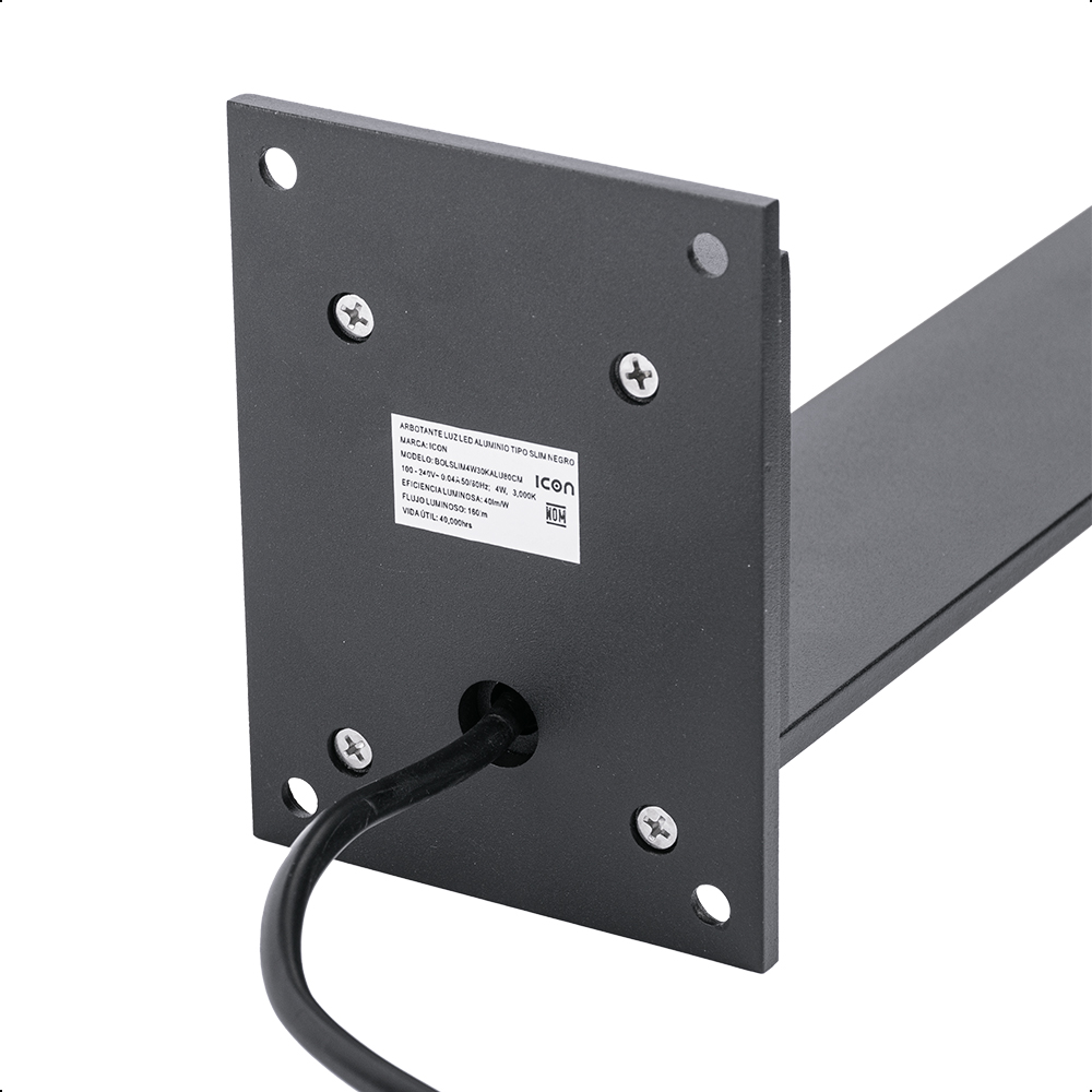 ICON Lampara de Jardín para caminos Tipo Bolardo Slim 4W Luz Cálida 3000K IP65 80 CM