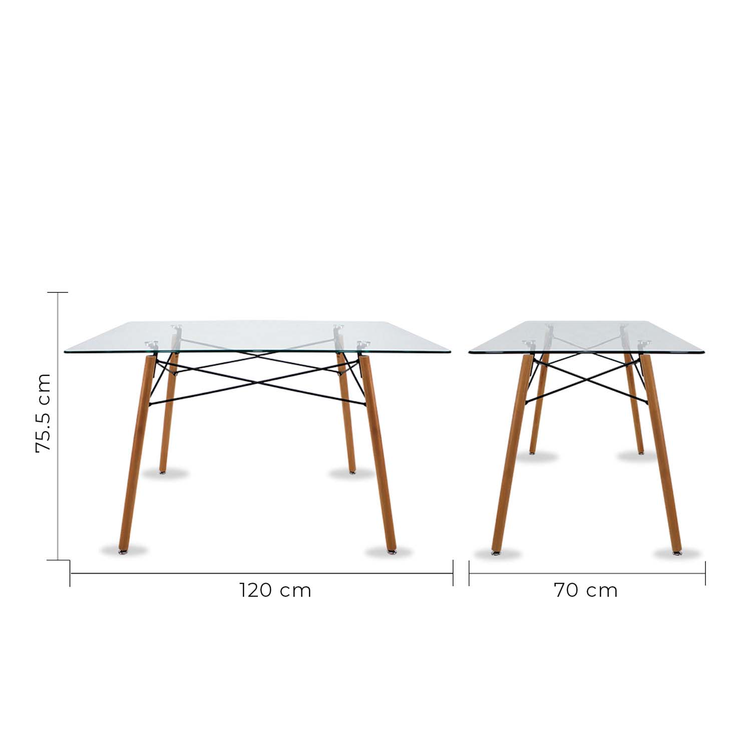 Set de Comedor 4 Sillas Oslo Blancas y Mesa Rectangular 120 cm Mundo In.