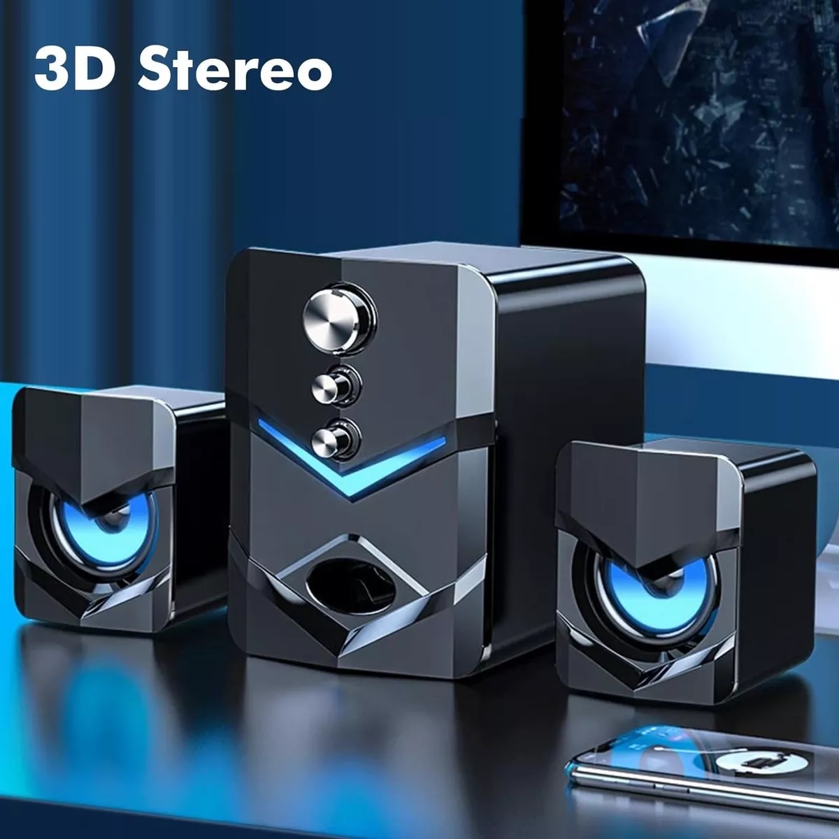 Estéreo Bocina Subwoofer Portátil Multimedia Con Cable Bluetooth.