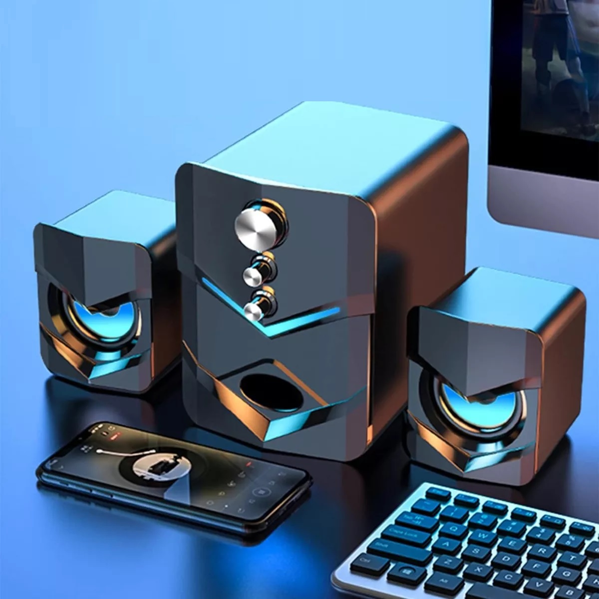 Estéreo Bocina Subwoofer Portátil Multimedia Con Cable Bluetooth.
