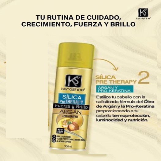 Kerashine sílica en spray de argan 300 ml c/u termo - 2 piezas.