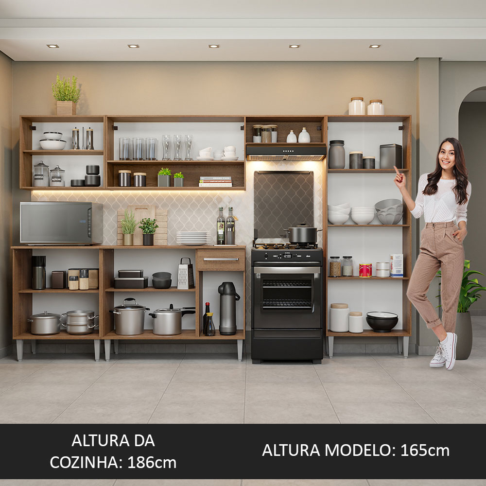 Cocina Integral Completa Modular Madesa Emilly 293cm MG 01.