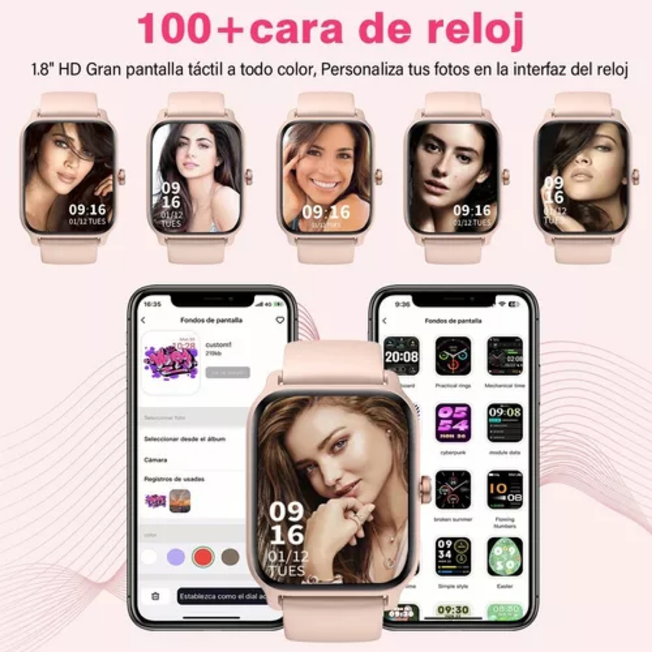 Smartwatch 1.8'' Reloj Inteligente Bluetooth Llamada Alexa