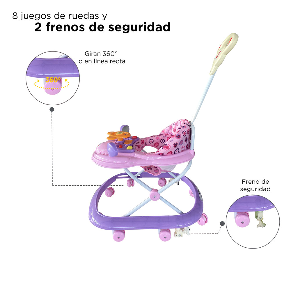 Andadera D'bebé Play Rosa con Morado.