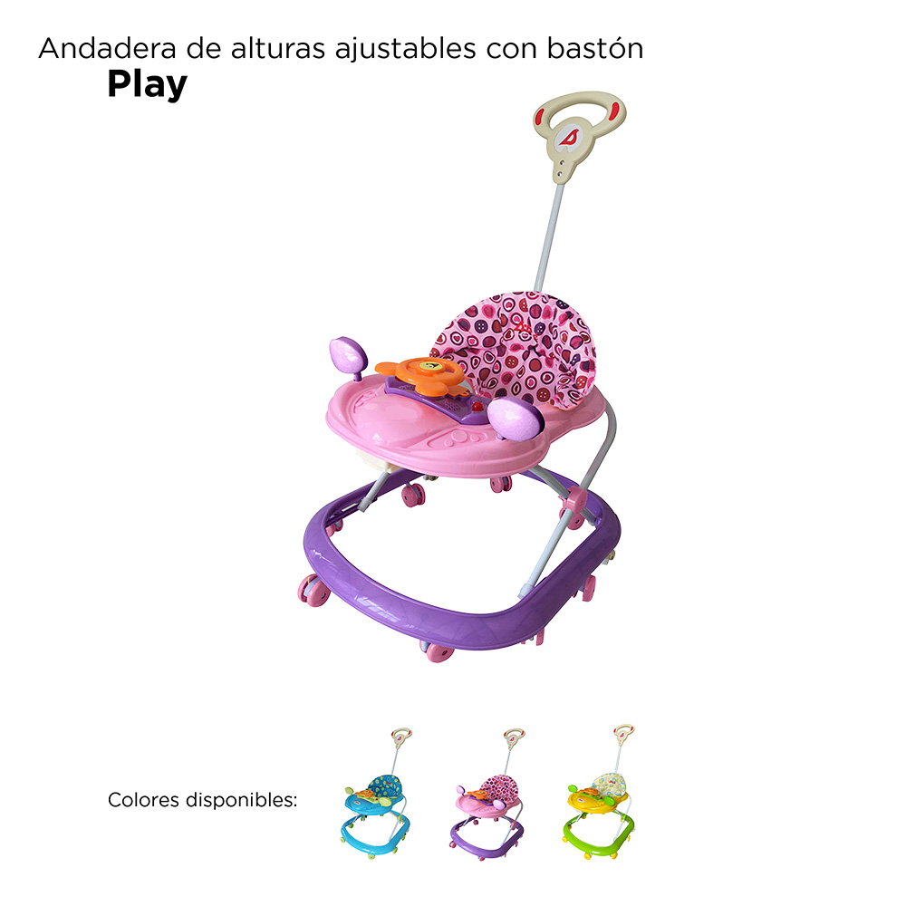 Andadera D'bebé Play Rosa con Morado.