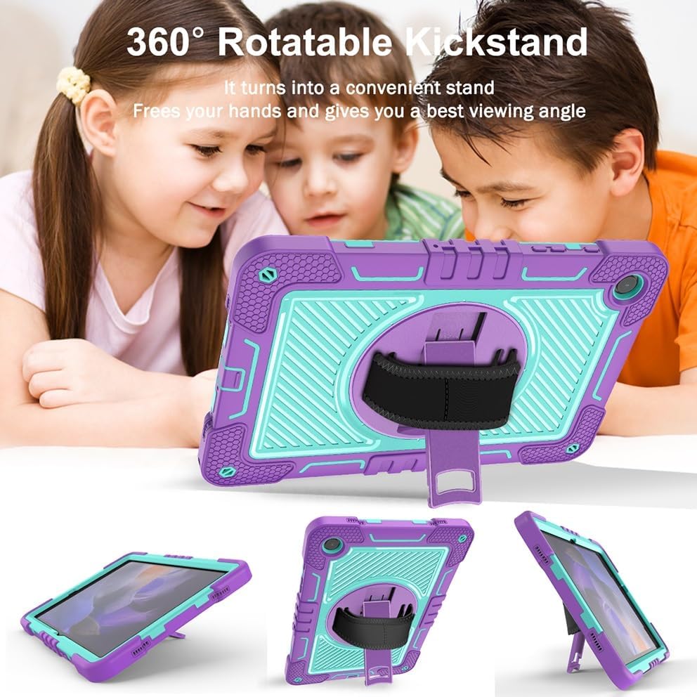 Funda Uso Rudo Para Tablet Samsung Galaxy Tab A9+ Plus Sm-X210 Sm-X216 11 2023 (Lila/Turquesa).