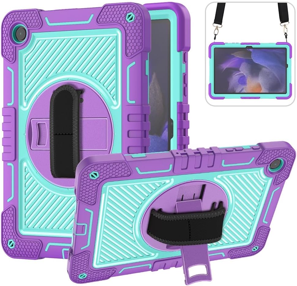 Funda Uso Rudo Para Tablet Samsung Galaxy Tab A9+ Plus Sm-X210 Sm-X216 11 2023 (Lila/Turquesa).