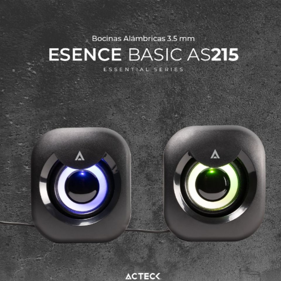 Acteck Bocinas Esence Basic Alámbrico 6W RMS 3.5mm Negro