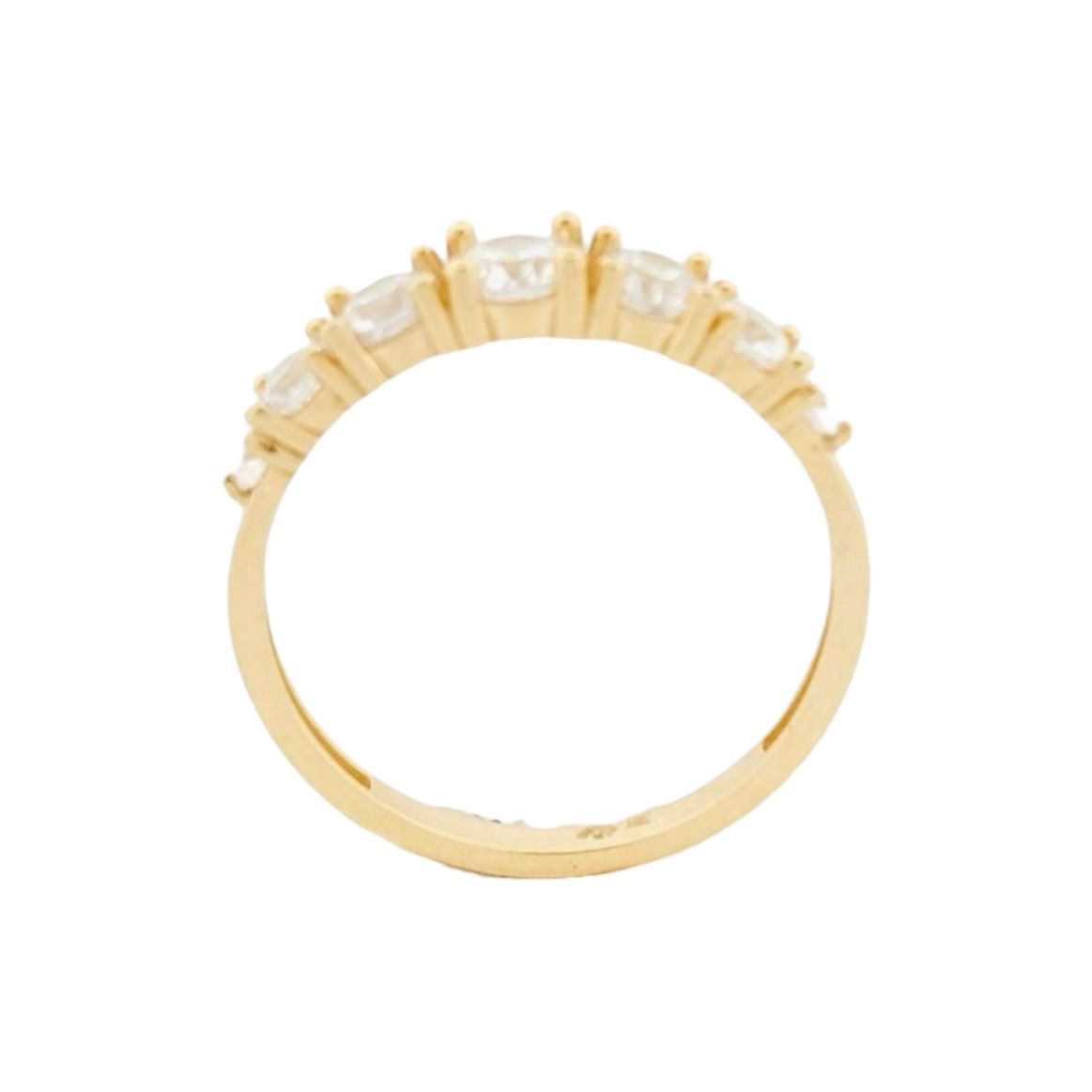 Anillo Churumbela 7 Zirconias Oro 10 K + Obsequio.