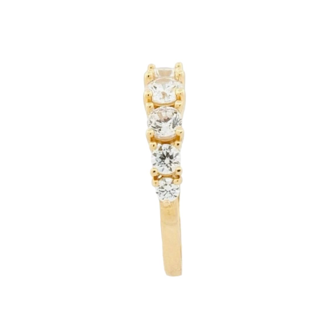 Anillo Churumbela 7 Zirconias Oro 10 K + Obsequio.
