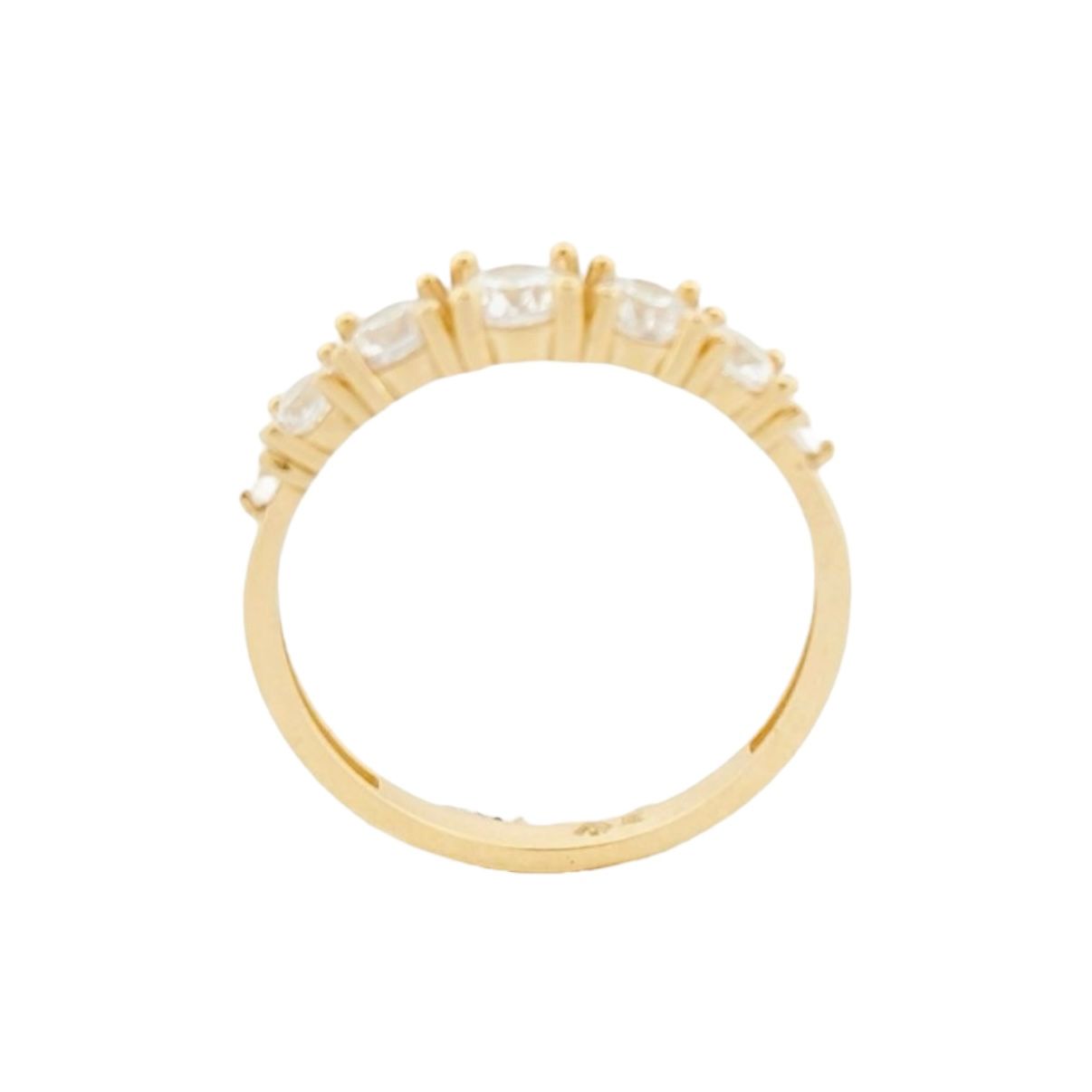 Anillo Churumbela 7 Zirconias Oro 10 K + Obsequio.