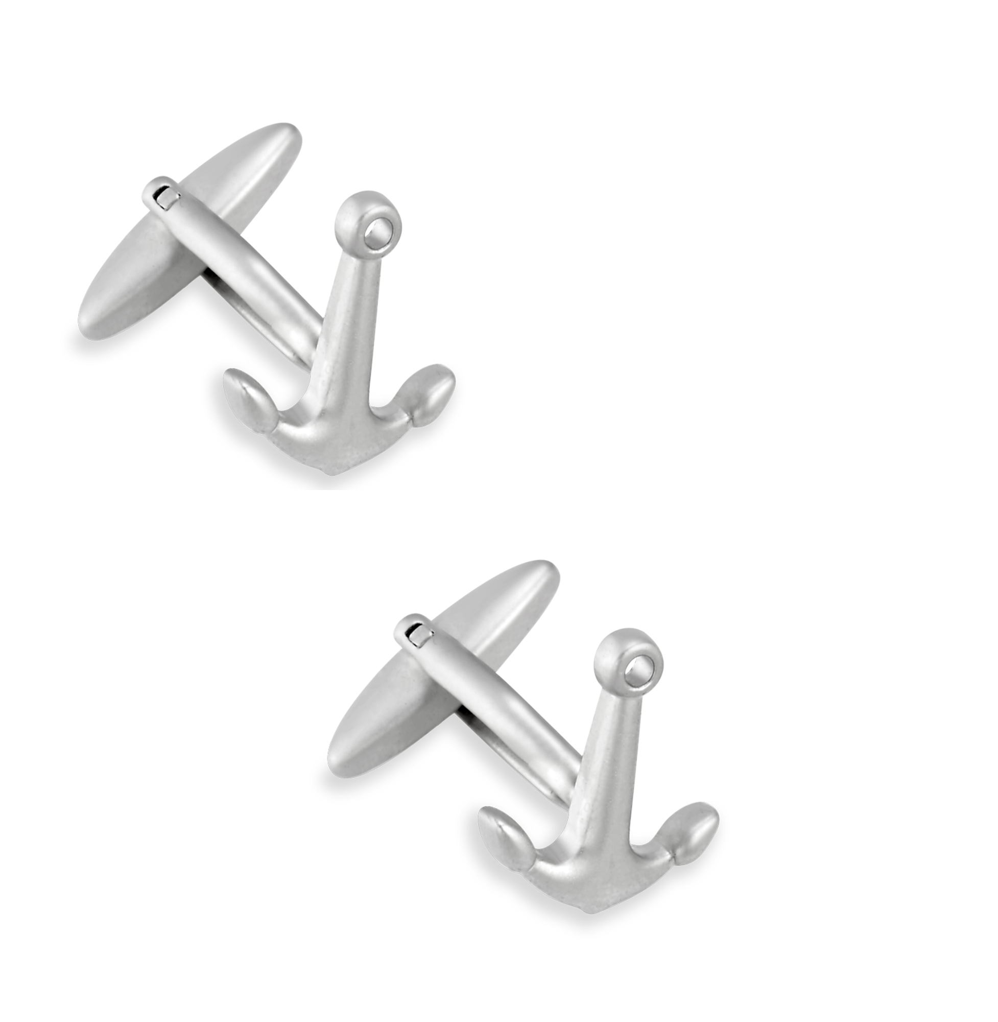 Pisacorbatas Estilo Acero Inoxidable 5.7cm y Mancuernillas de Ancla Marinero set de 3 piezas en caja de Regalo…