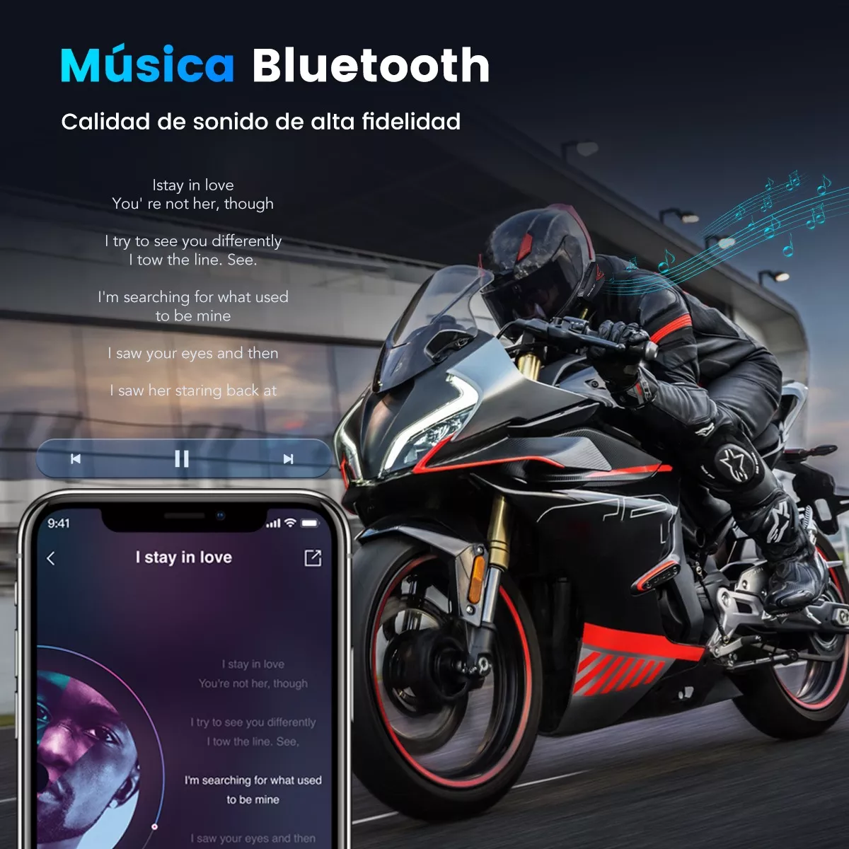  Audífonos Bluetooth 5.0 Para Casco De Motos Ip65 1500 Mah.