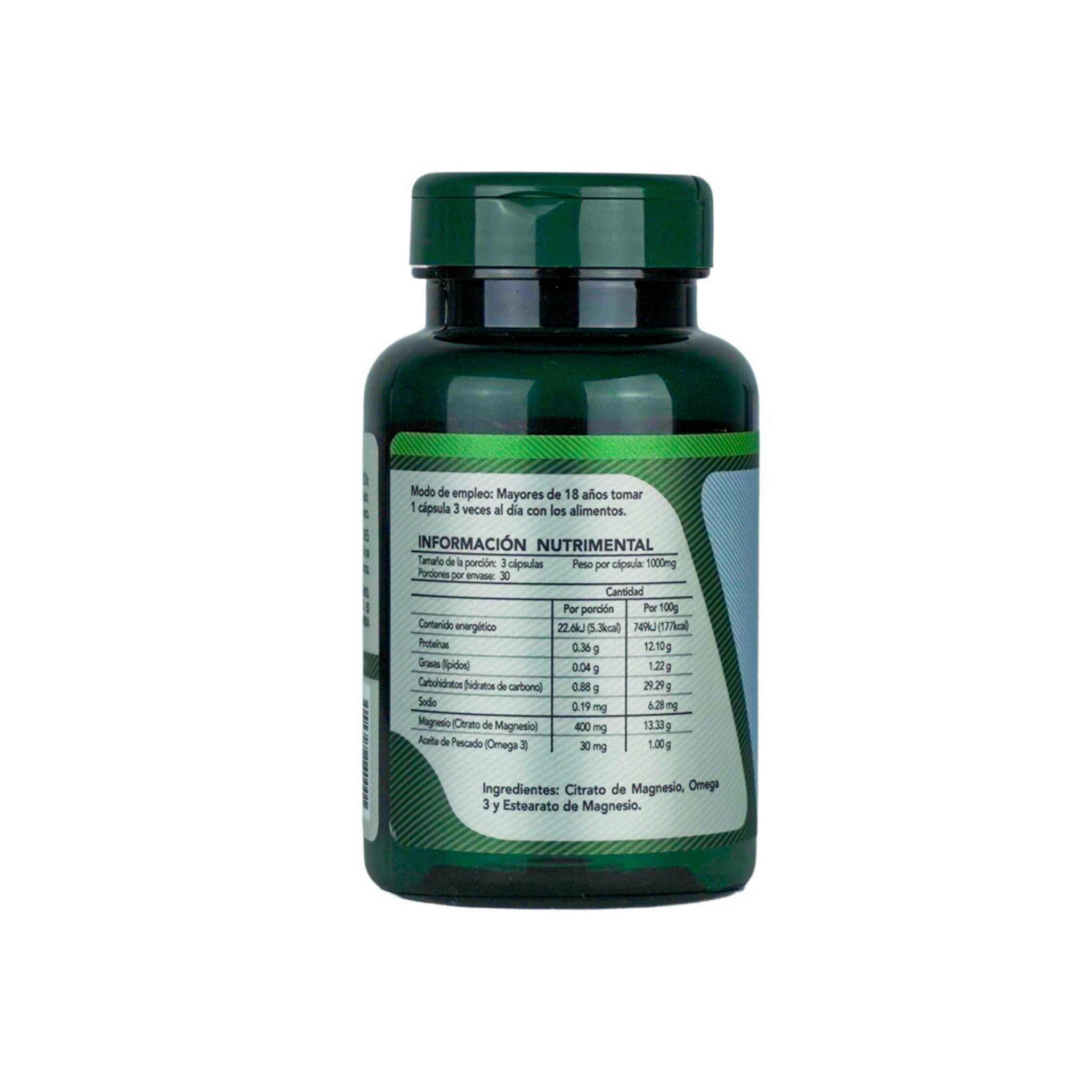 Herbalia Lab, Citrato de Magnesio con Omega 3, Magnesio Ultra Absorbente, Apoyo Muscular y Cognitivo, 90 Cápsulas