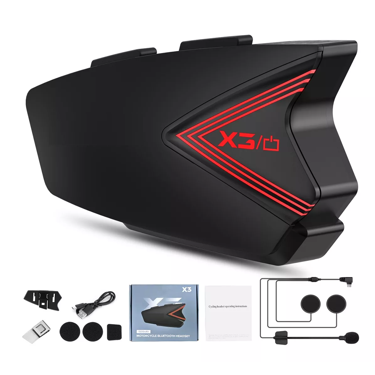  Audífonos Bluetooth 5.0 Para Casco De Motos Ip65 1500 Mah.