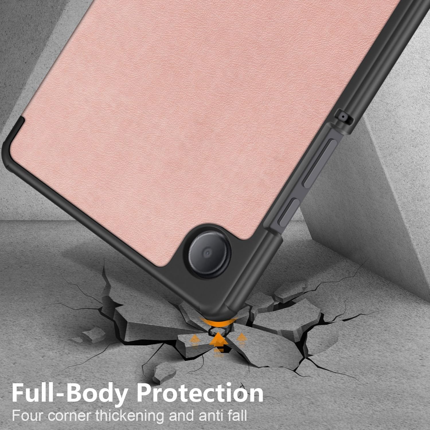 Funda + Teclado + Mouse Para Tablet Galaxy Tab A9 8.7 Sm-x110 (2023) Rose Gold.