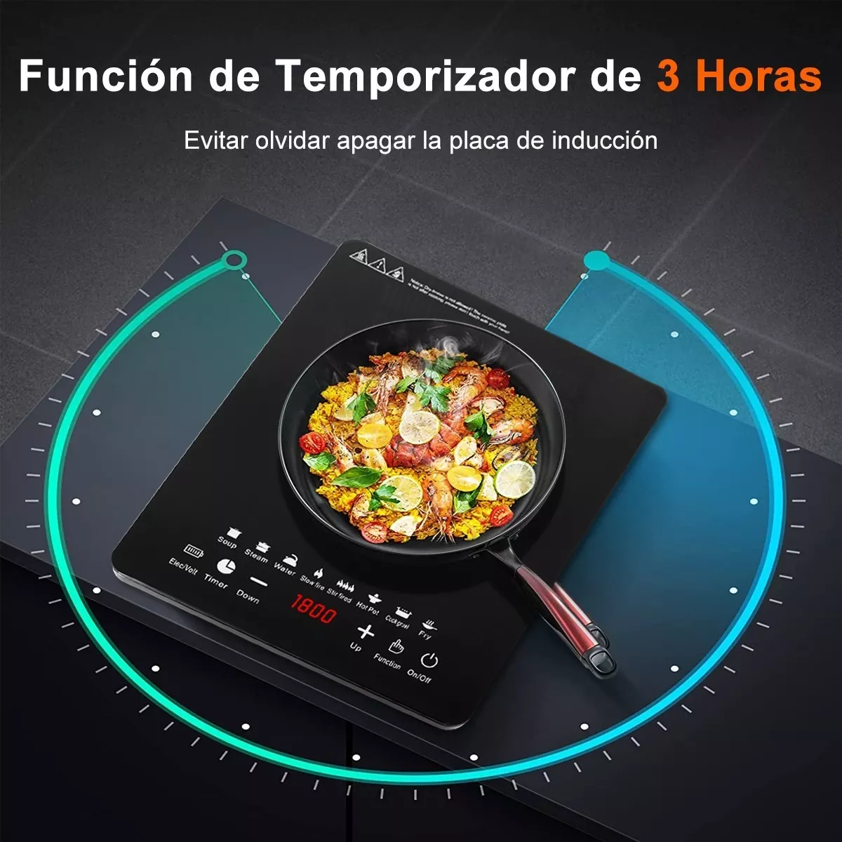 Digital Parrilla Eléctrica Inducción 2200w Control Tactil.