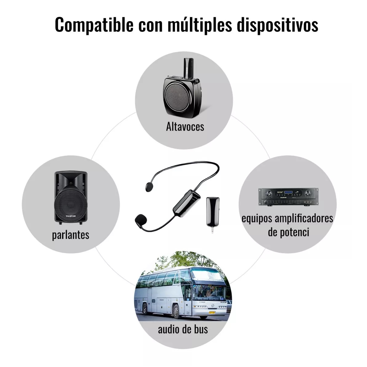 Micrófono Hm-200w Condensador Diadema Inalámbrico.