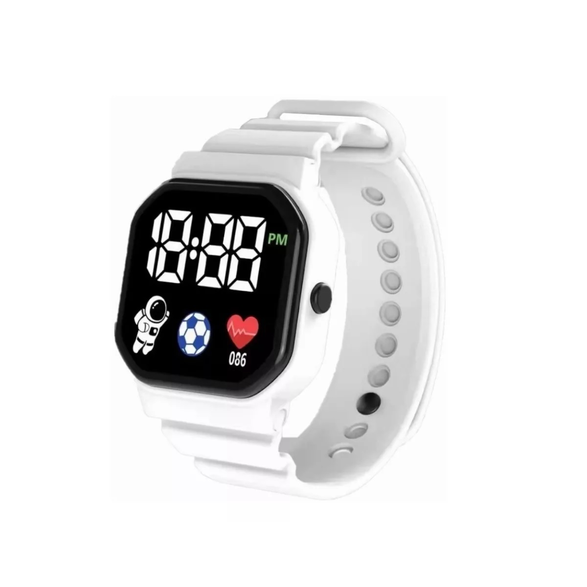 Reloj Deportivo Contra Agua Pantalla Digital Blanco.